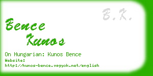 bence kunos business card